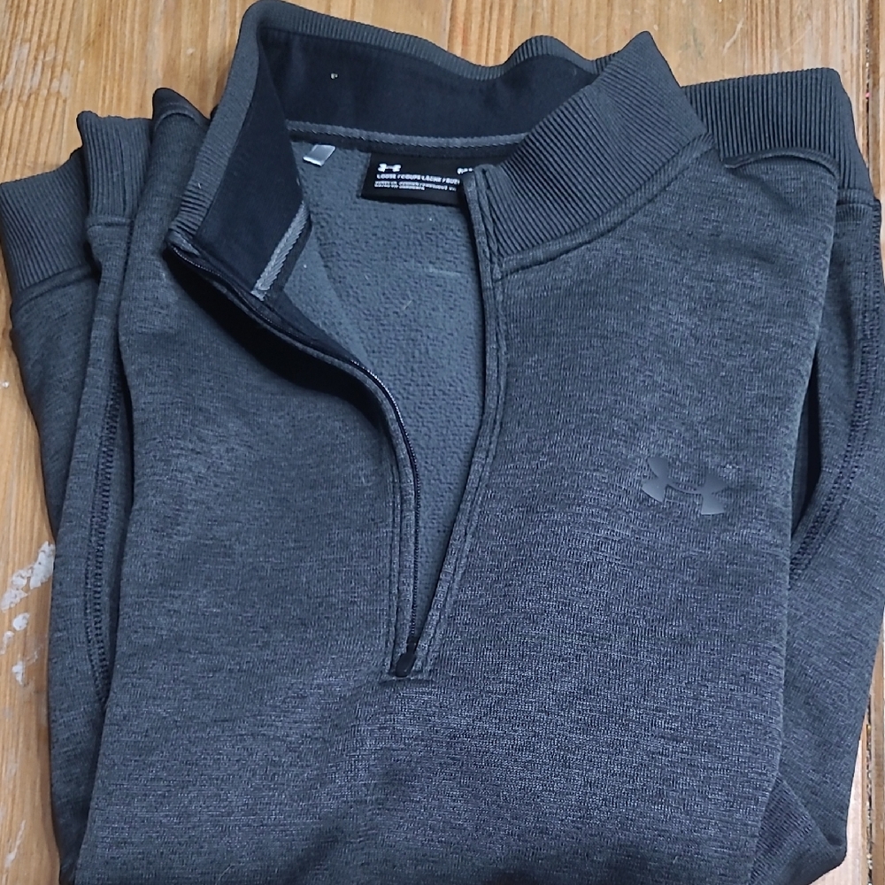 Under Armour Men's Charcoal Quarter Zip-Up Sweater